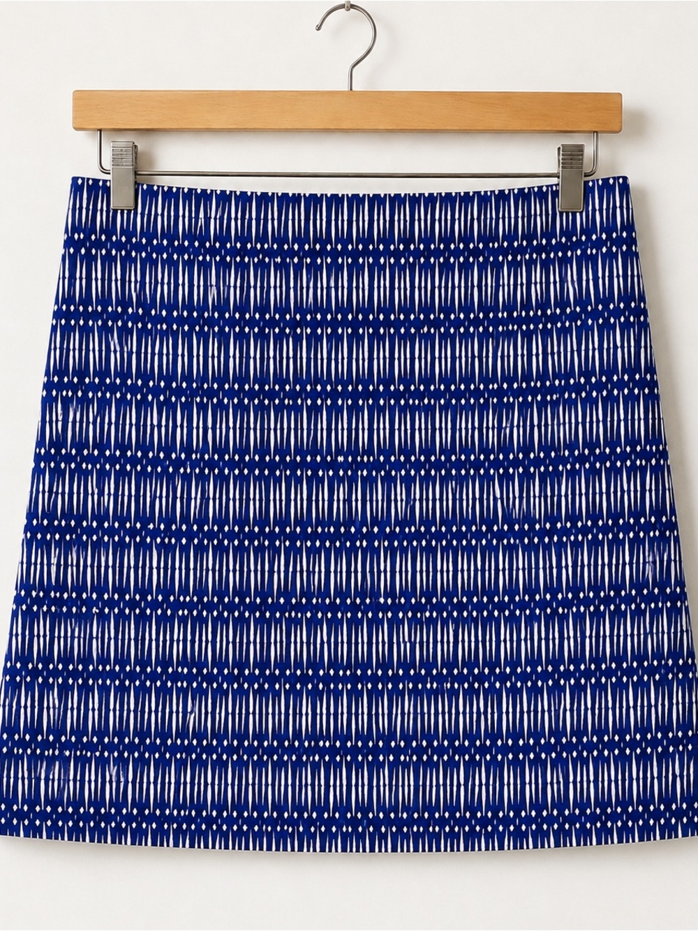 Ann Taylor Blue White Geometric Pencil Skirt 12